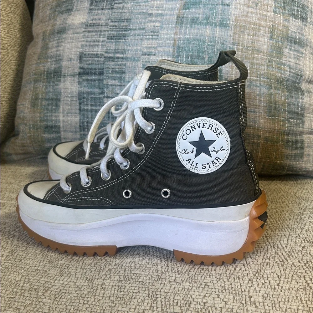 Converse Military Green and White High-Top Sneakers - Picture 1 of 9